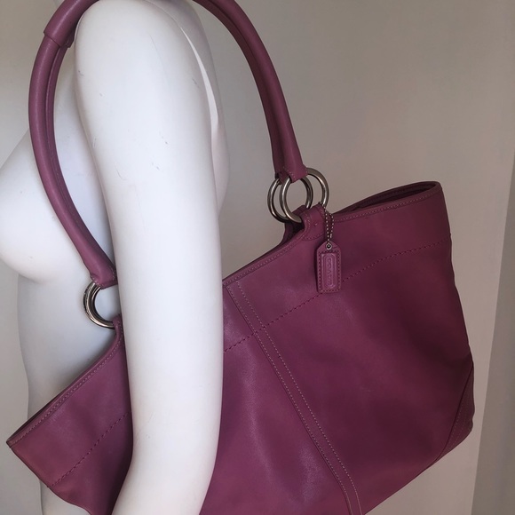 Coach XL SoHo PinkLeather Bleecker Tote Bag Carryall - Picture 2 of 16